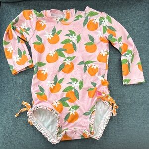 Ruffle Butts Pink and Orange Swimsuit
